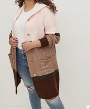 Torrid Women's Plus Size 3 3X 22-24 Hooded Coatigan Snap Front Cardigan Sweater