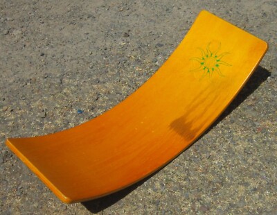 ORIGINAL Wooden CURVY BOARD 36.5'' x 12'' Balance Trainer Wobble Board Rocker