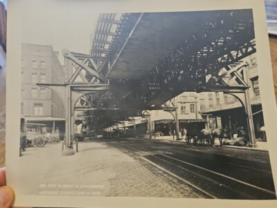 Early 1902 8x10 PHOTO EL SUBWAY Chambers & WEST BROADWAY SOHO New York City NYC