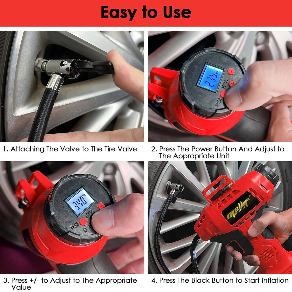 Tyre Inflator Milwaukee Handheld Air Compressor Air Compressor Cordless Tire Inflator Milwaukee Milwaukee M18 Cordless Tire  Inflator 160 PSI Max Portable Air Pump