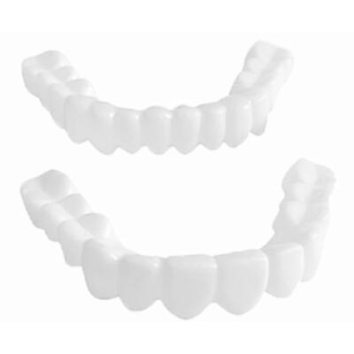 Snap On Upper＆Bottom Teeth Set False Teeth Denture Veneers Dental Tooth Cover