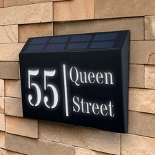 Solar Light House Signs Door Number Sign Light Lamp Front Door Plaque Wall Light