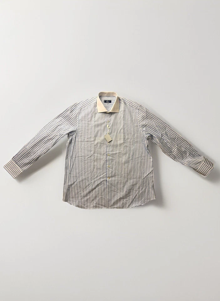 NUEVO CON ETIQUETAS Camisa Arnau Barcelona Manga Larga, Rayas Abotonada Talla XXL! Camisa de vestir Foto 2 de 4