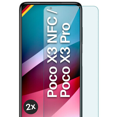2x Echt Glas für Xiaomi Poco X3 NFC / X3 Pro Panzerfolie Premium Displayschutz
