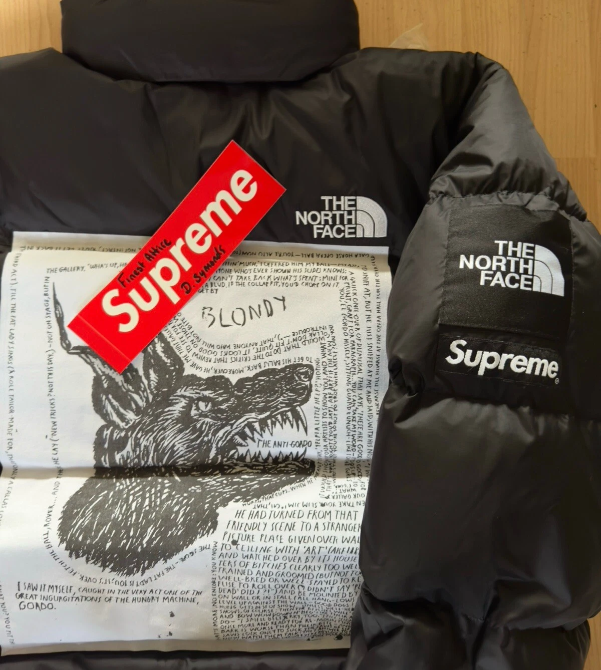 Veste noire Supreme x The North Face Nuptse   Taille L 