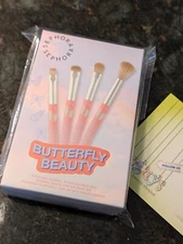 SEPHORA Butterfly Beauty Mini Eye Brush 4 pc Set Smudge Liner Shadow Crease BNIB