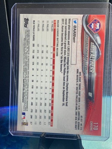 Topps Chrome 2018 - #170 Aaron Altherr - Foto 3 di 4
