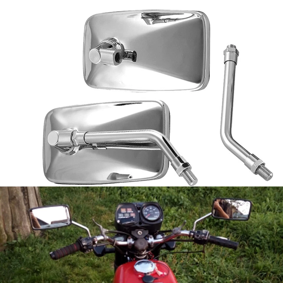 Espejos retrovisores cromados para motocicleta Honda Shadow ACE 750 1100 VLX600 VT600C CB1000 NUEVOS Foto 3 de 4