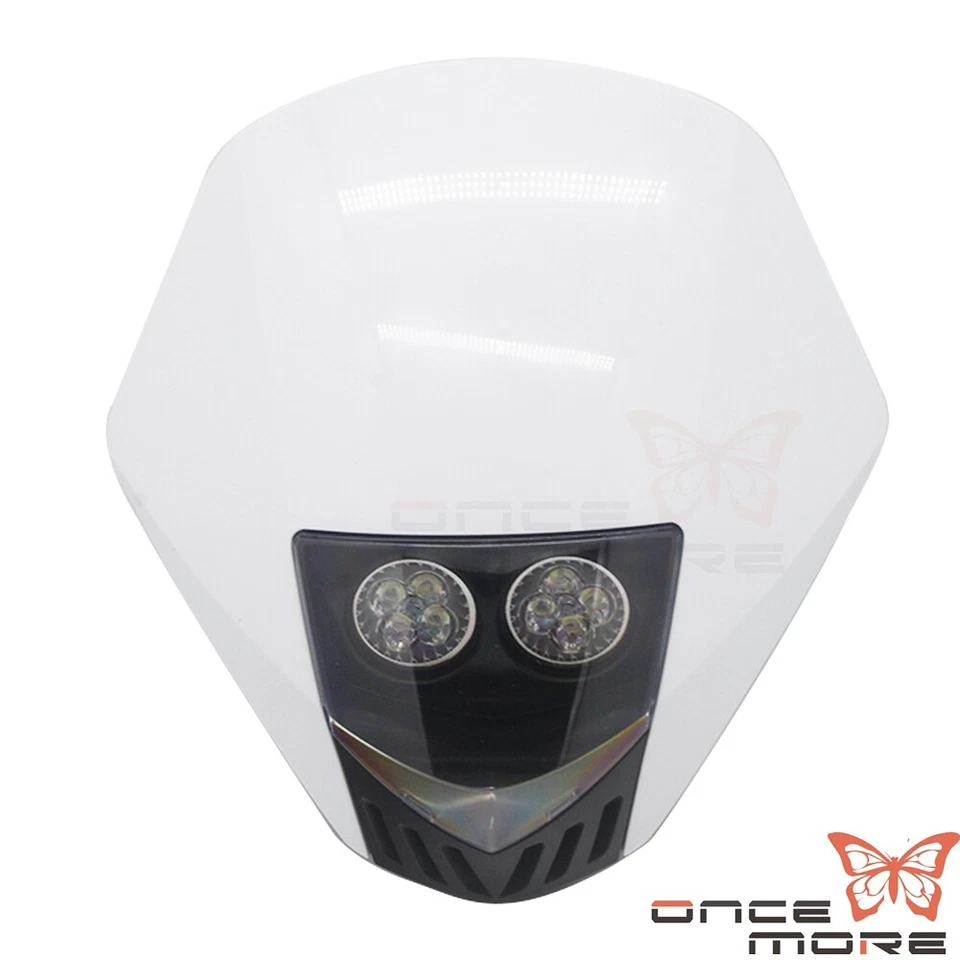 Super Moto Dual Sport LED Headlight Headlamp for Honda CR250R CB450 Dirt Bikes - Imagem 3 de 4