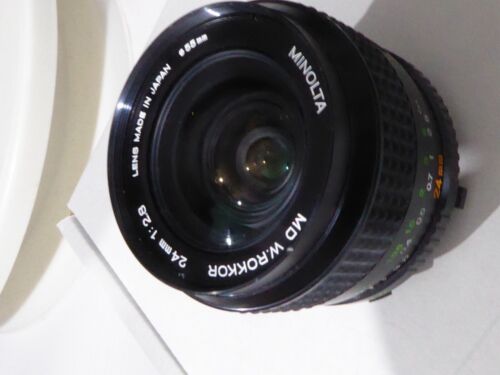 Minolta MD W.Rokkor 24mm f/2.8 Wide Angle Lens MC MD Mount optics clear + cap - Picture 3 of 7