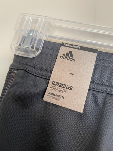 NWT girls S ADIDAS Aeroready 3-Stripe Gray Pink Tapered Reg fit Pants - Picture 9 of 12