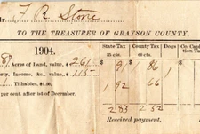 1900's Grayson County VA Land Purchase Tax Payment Billhead Order Receipt