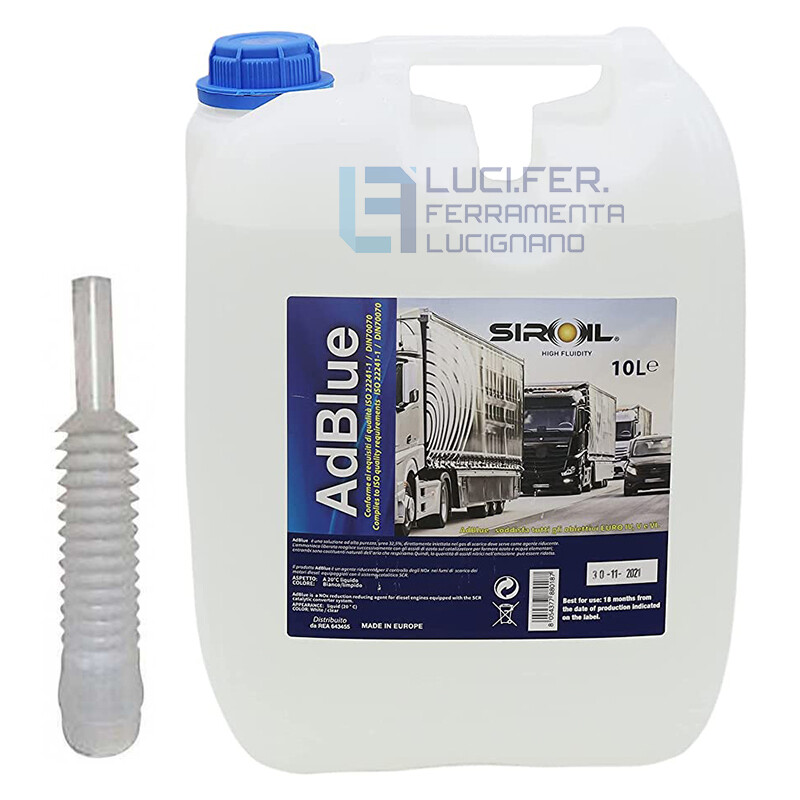 ADBLUE LT.10 ADDITIVO ADBLUE PER MOTORI DIESEL EURO 4/5/6 TANICA CON BECCUCCIO