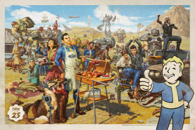 only 400 made FALLOUT 25th Anniversary Lithograph Poster Art Print vault boy