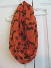 NEW ORANGE INFINITY SCARF WITH BLACK BATS