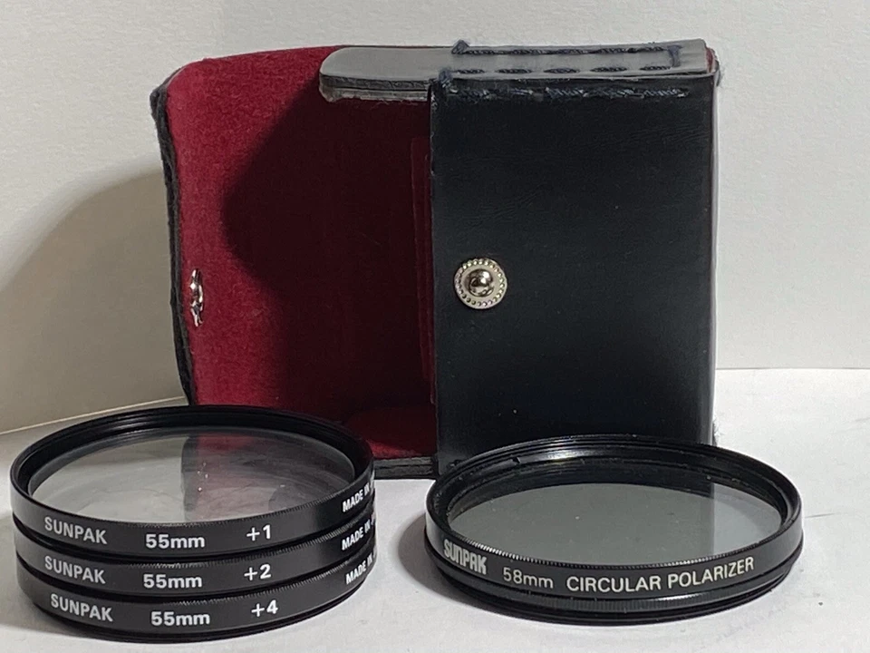 Sunpak 55mm Close Up Filters w/ Case & 58mm Circular Polarizer - Image 2 of 4