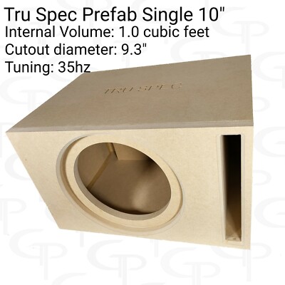 TRU SPEC Prefab Single 10'' Subwoofer Enclosure Sub Box 