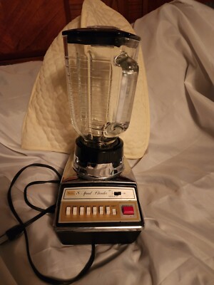 Vintage Sears Deluxe Eight Speed Blender Model 662-82000 art deco Oster 1970's