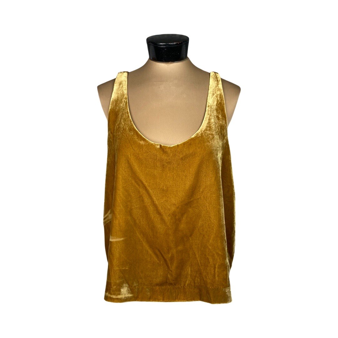J Crew Womens Velvet Tank Top In Vintage Gold Size 14 Style J4925
