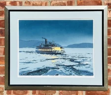 Hudson River New York Newburgh Ferry Signed Serigraph L/E Print By John F Gould