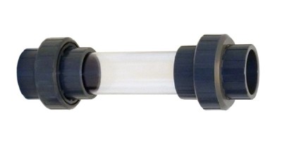 50 mm PVC Schauglas  3/3 Kupplung Sichtglas transparent
