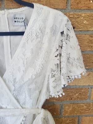 Darling Days Dress White Hello Molly Faux Wrap Lace Sz 2 US 4 NWT | eBay