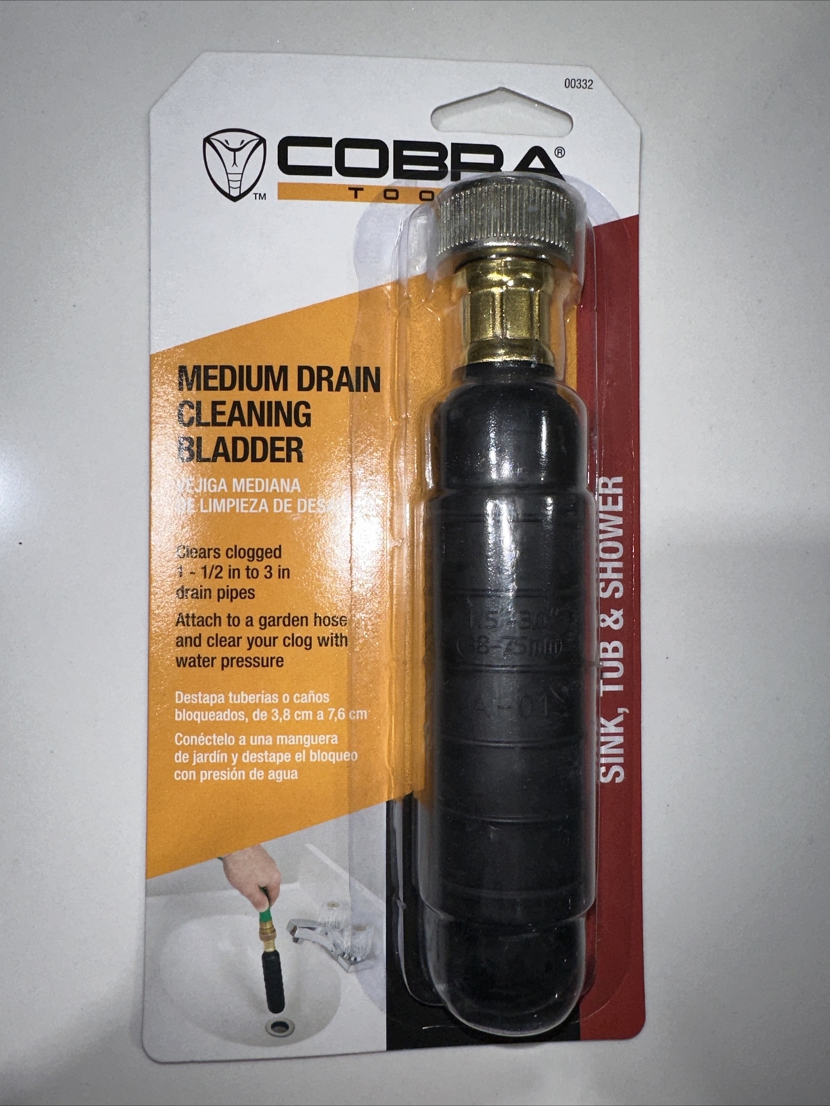 Cobra 332 Black Solid Rubber Medium Drain Bladder with Brass Fitting eBay