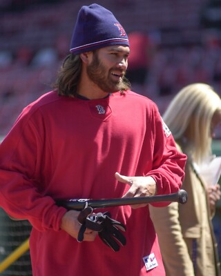 Color 8x10 photo of Boston Red Sox Johnny Damon #4