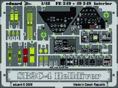 Eduard Accessories Fe349 - 1:48 Sb2C-4 Helldiver Interior Für Revell-Monogram Ba