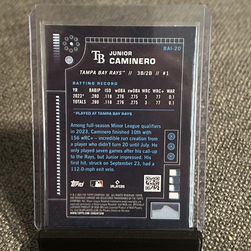 2024 Bowman Chrom Junior Caminero Rookie Bowman AI #BAI-20 - Bild 2 von 2