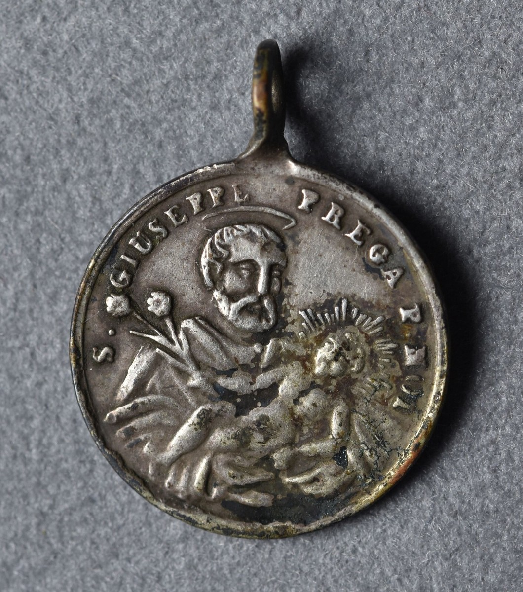 Médaille Argent Saint Joseph Et Sainte Marie Des Grâces - 1700s - Italie