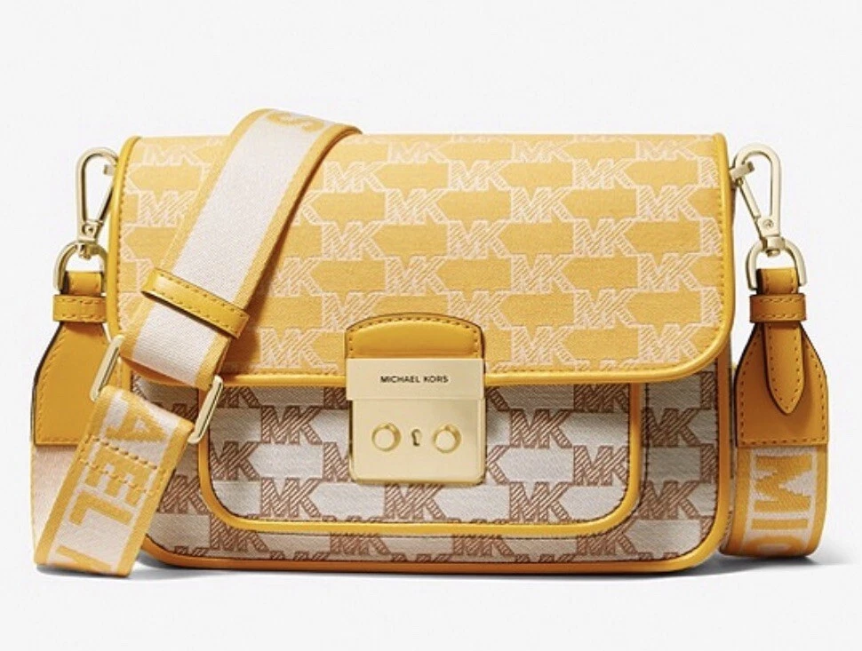 Michael kors sloan medium logo and leather satchel sales