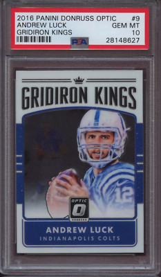 2016 Donruss Optic Gridiron Kings 9 Andrew Luck PSA 10 Gem Mint Pop 2