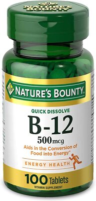 Nature's Bounty Vitamin B-12 500 Mcg, 100 Tab