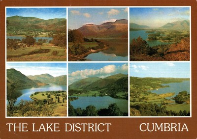 Der Lake District, Cumbria: Vintage Postkarte.