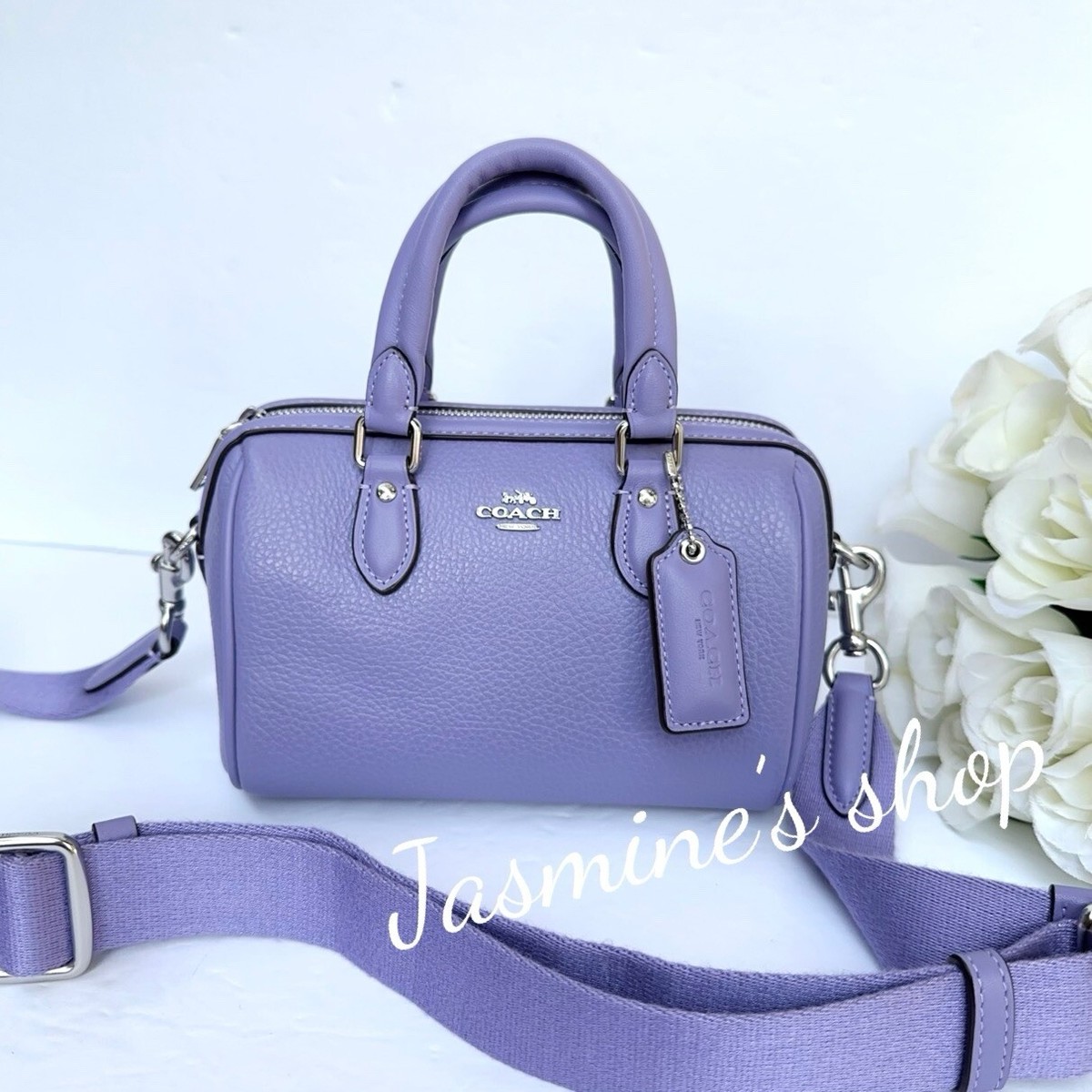 NWT Coach CR247 Mini Rowan Women's Crossbody Pebbl/ Leather Sliver