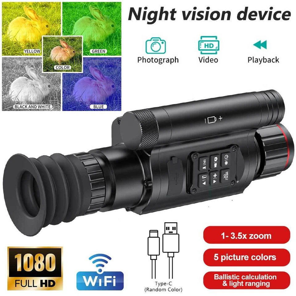 Wifi Digital IR 840nm Night Vision Scope Rifle Mount w/LRF& Ballistic Calculator - Image 3 of 4