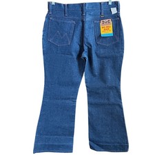 Vintage Men's Bellbottom Jeans 33x30 Maverick Big Blue Bell Deadstock 1970's NEW