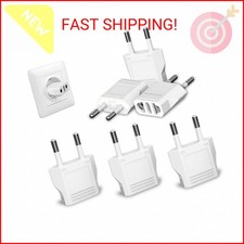 6 Pack European Travel Plug Adapter, US to Europe Plug Adapter, Type C Wall Outl