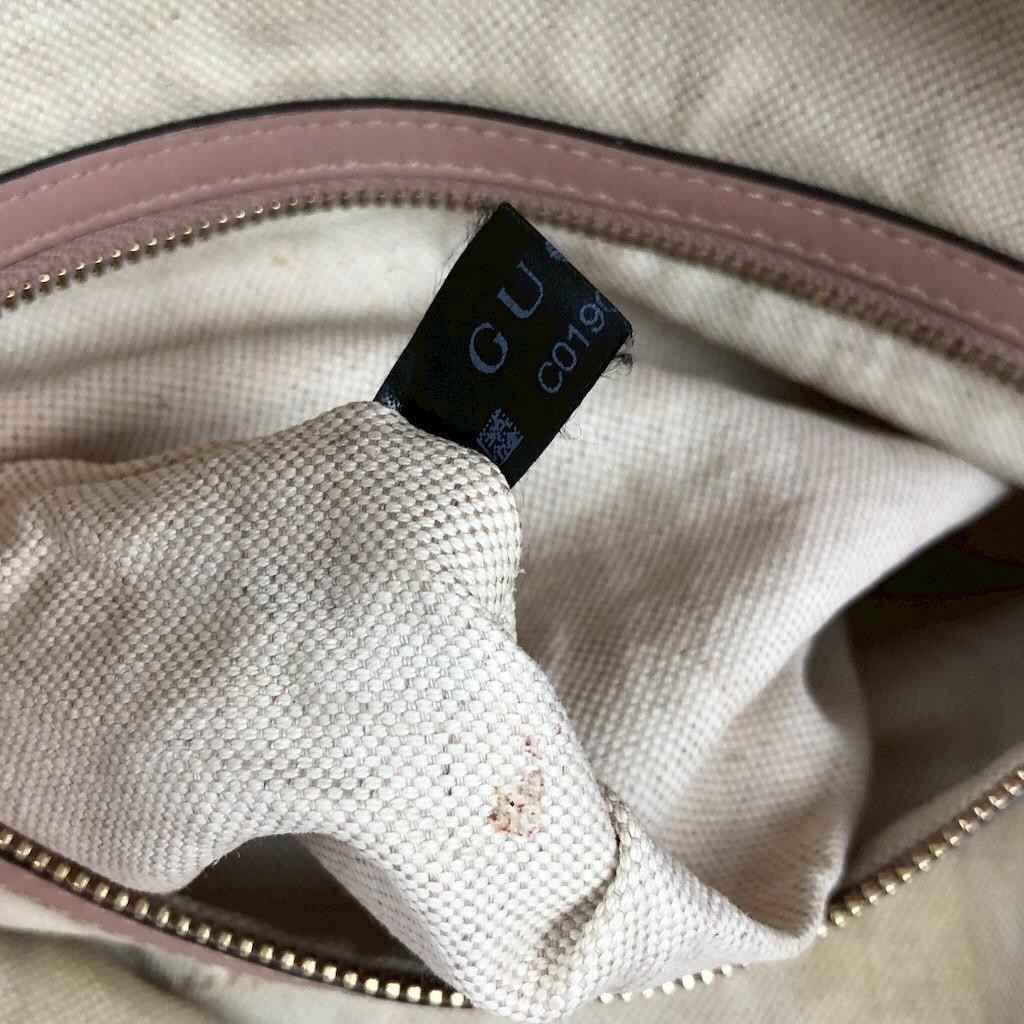 GUCCI Gucissima Leather Tote Bag Pink Beige Ladies Authentic Used thumbnail 13