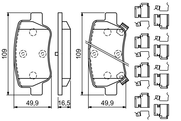 1X Bosch 0 986 494 933 Bremsbelagsatz Scheibenbremse FüR Toyota-image