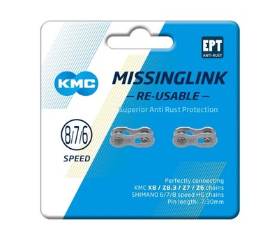 2x KMC 6/7/8 fach Kettenglieder - wiederverwendbar - Rostschutz - CL573R-EPT