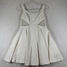 Free People OB1857981 Optic White Lace Cutout Fit & Flare Mini Dress M