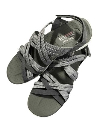 Skechers Reggae Cup Sport Women s Sandals Washable Hook & Loop Gray Size 9