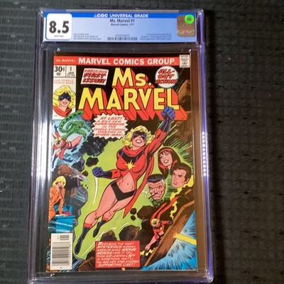 MS. MARVEL #1 CGC 8.5 WHITE PAGES!!! FIRST MS. MARVEL