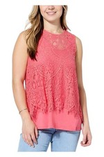 DG2 by Diane Gilman Corded Lace Easy Tank Melon