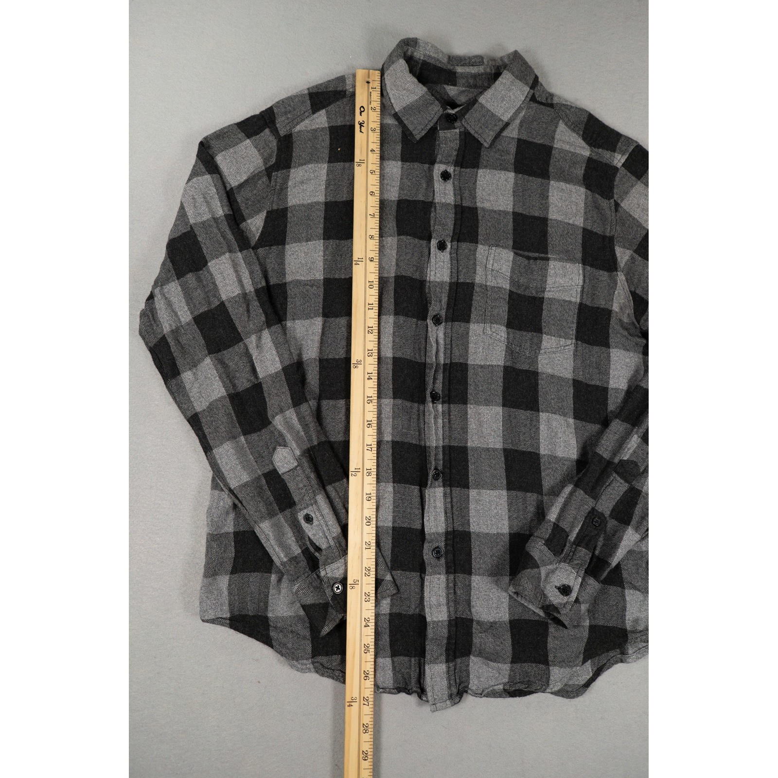 Rails Mens Lennox Button Down Shirt Charcoal Black Buffalo Check Size M Plaid image 5