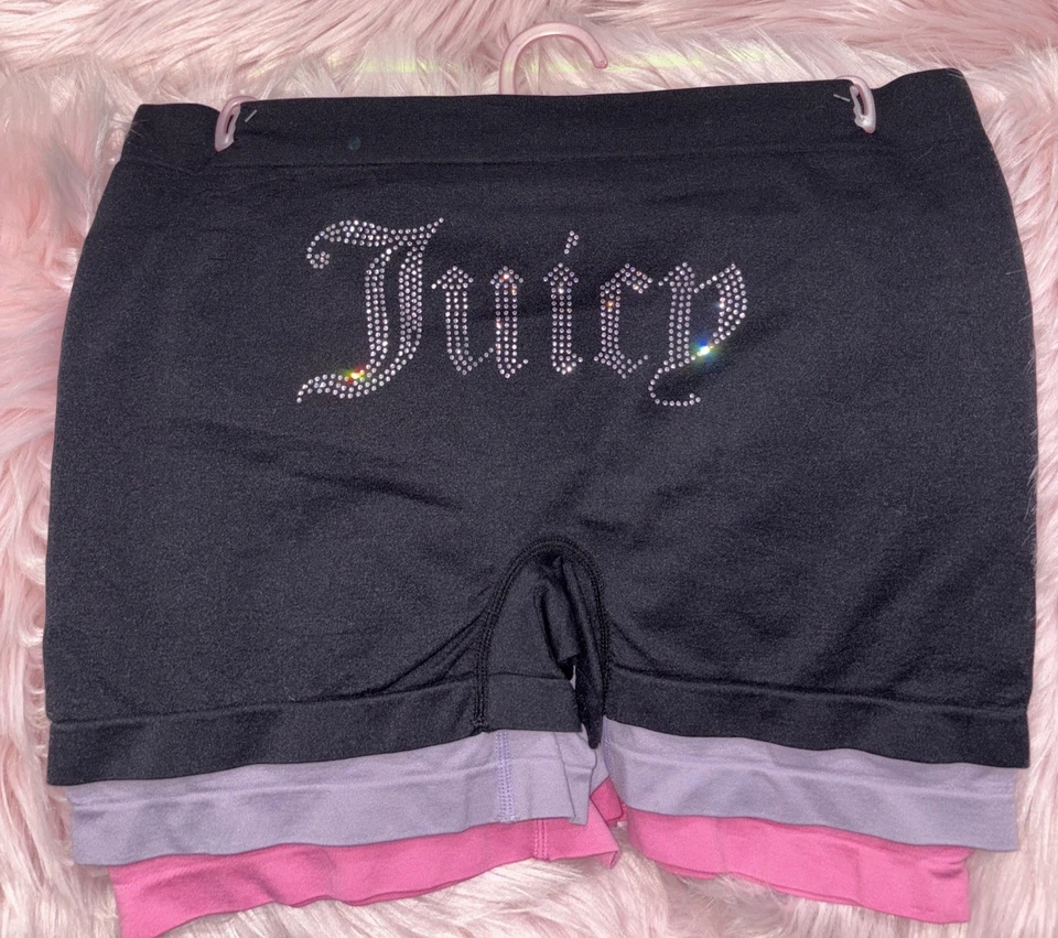 Pantalón corto Juicy Couture para mujer JC2861 3PK rosa/blanco/negro talla 2X nuevo con etiquetas Foto 3 de 4