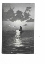 D553 Postcard Langeoog Sailing Ship in the Evening unused approx. 1920