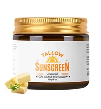 Tallow Sunscreen SPF 50, Organic Grass-Fed Beef Tallow Sunscreen for Face and Bo